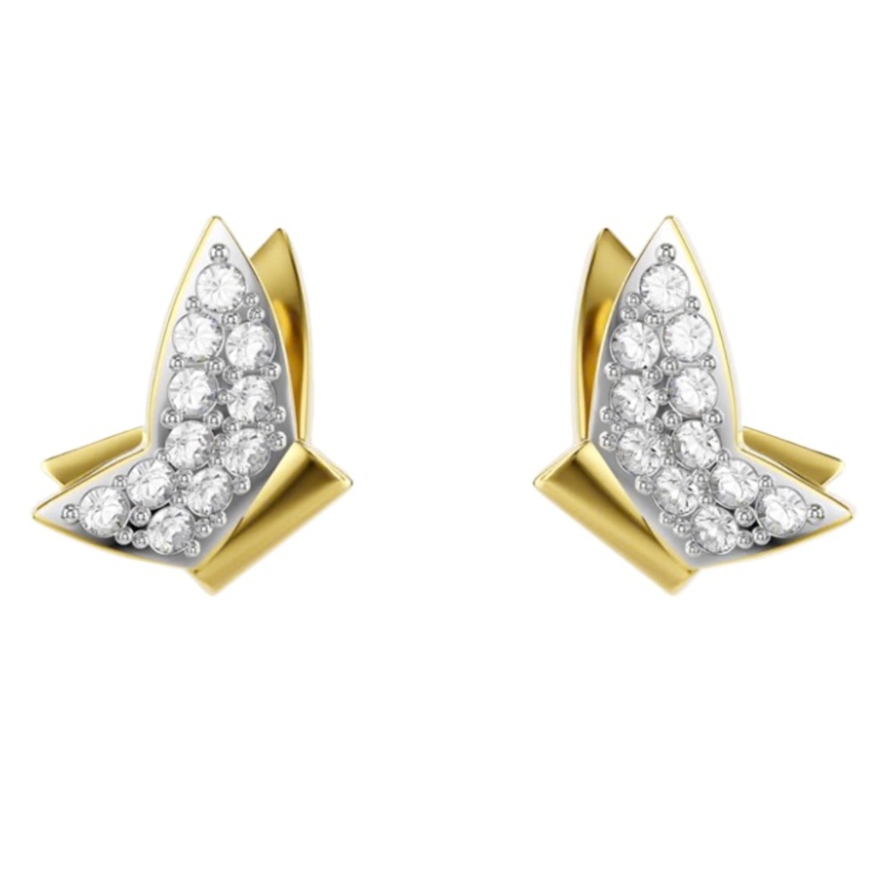 NWT Swarovski Idyllia Lilia Gold Plated Crystal Butterfly Studs